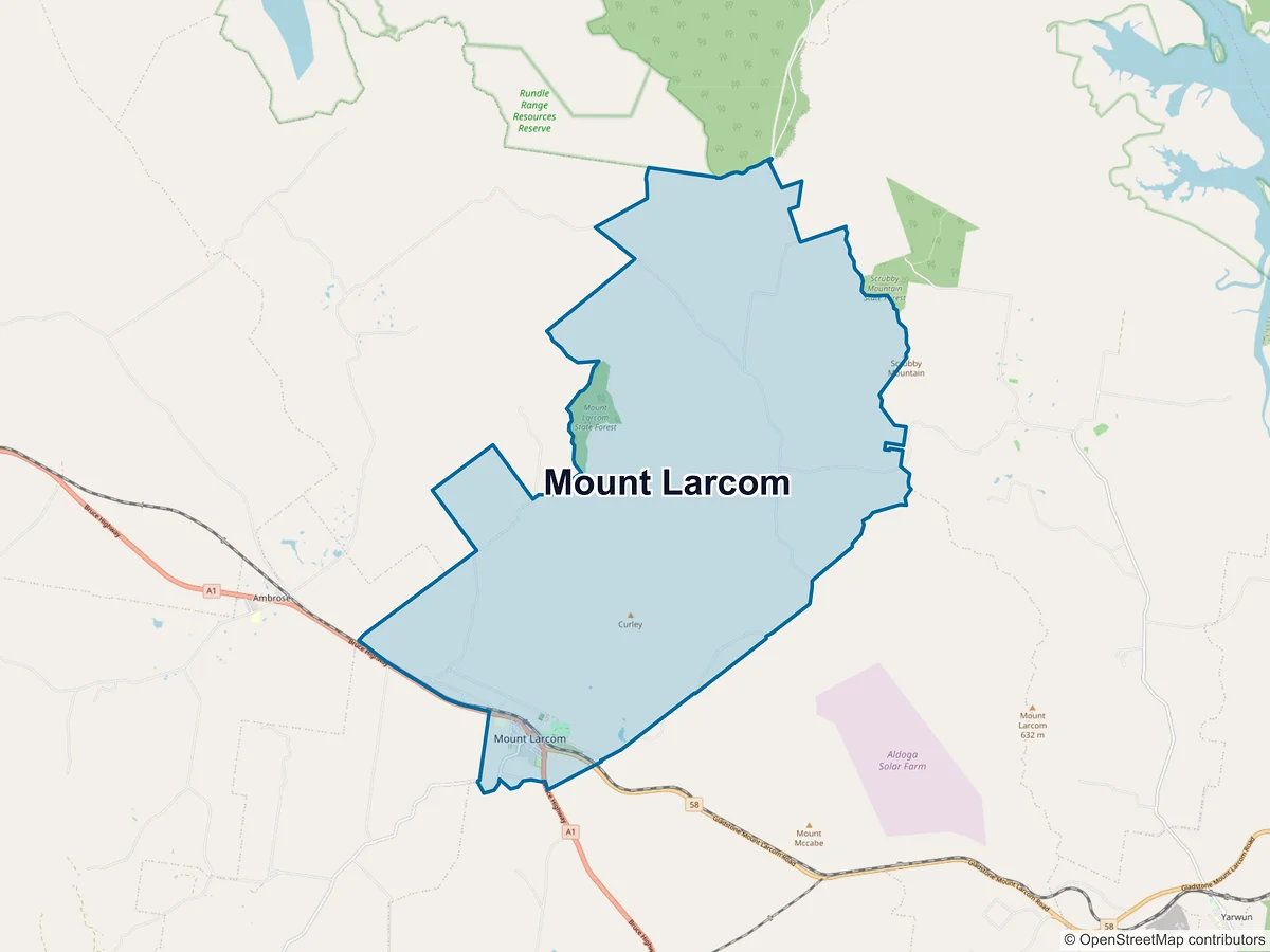 Map of Mount Larcom, QLD, Australia