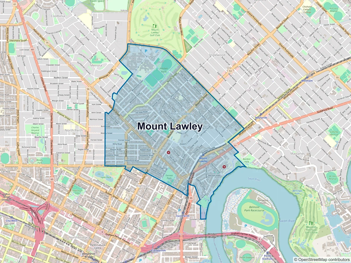 Map of Mount Lawley, WA, Australia