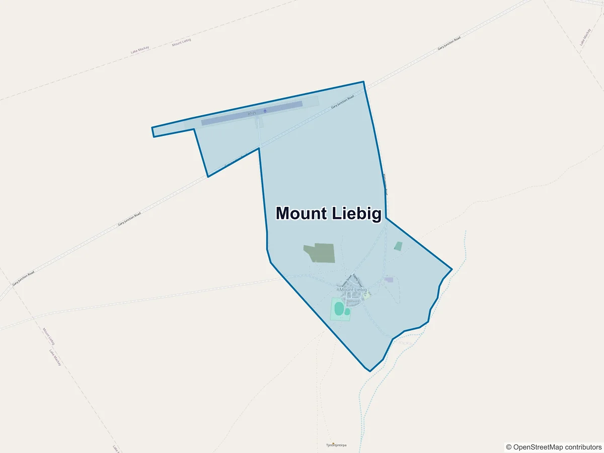 Map of Mount Liebig, NT, Australia