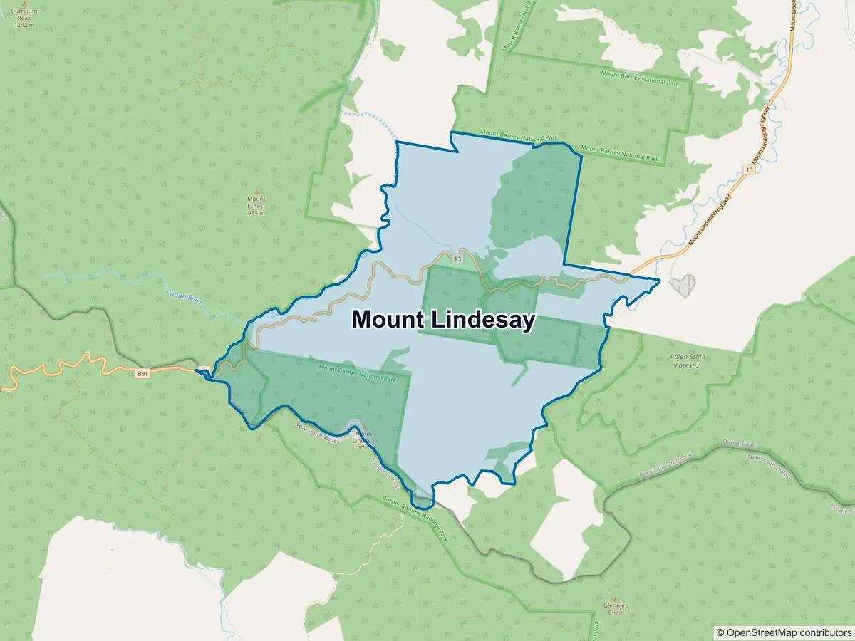 Map of Mount Lindesay, QLD, Australia
