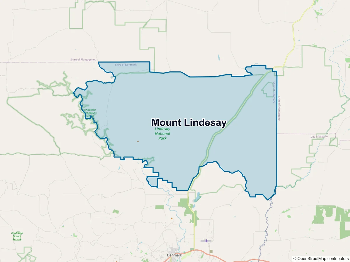 Map of Mount Lindesay, WA, Australia