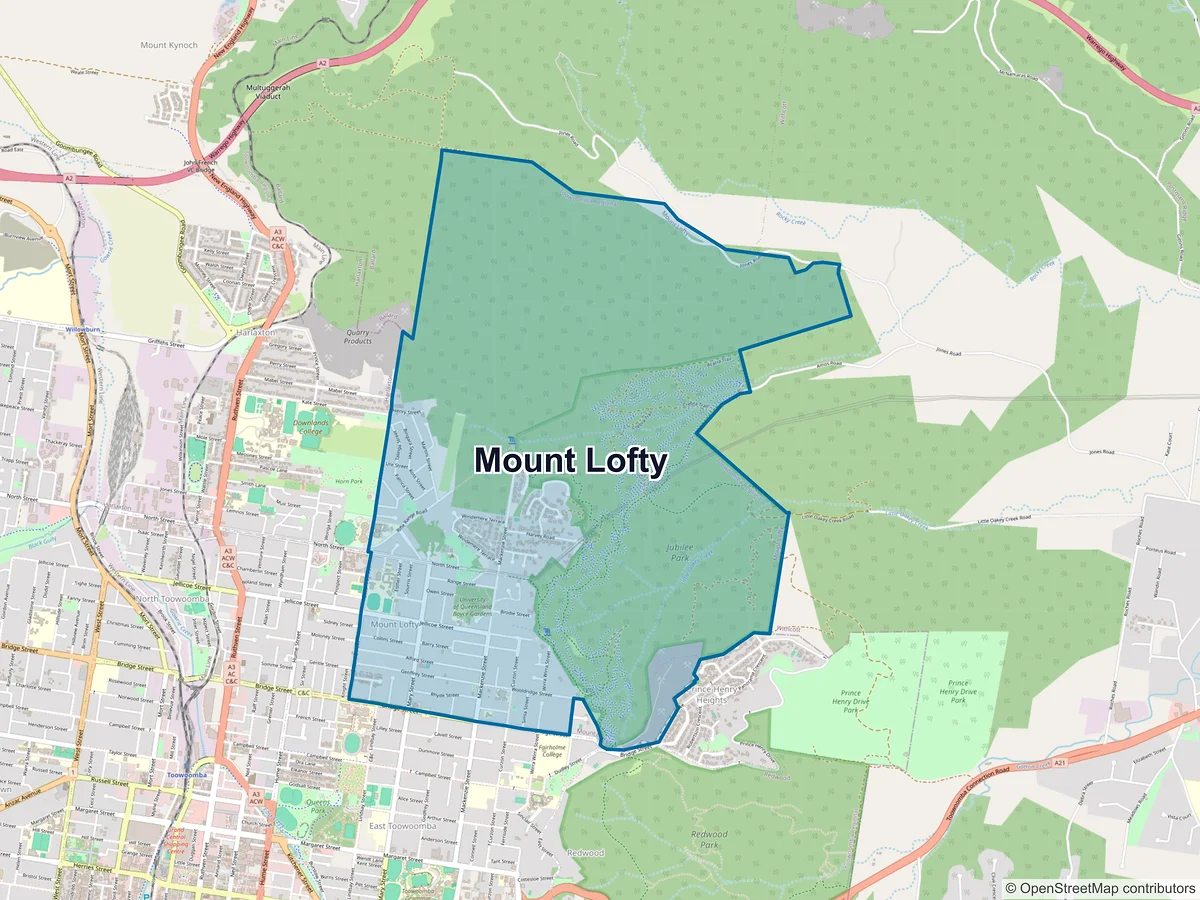 Map of Mount Lofty, QLD, Australia