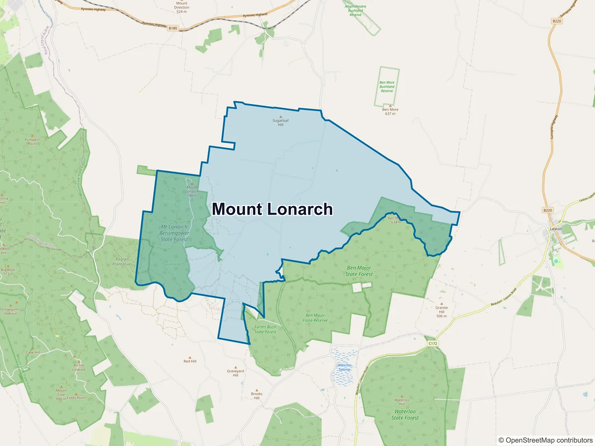 Map of Mount Lonarch, VIC, Australia