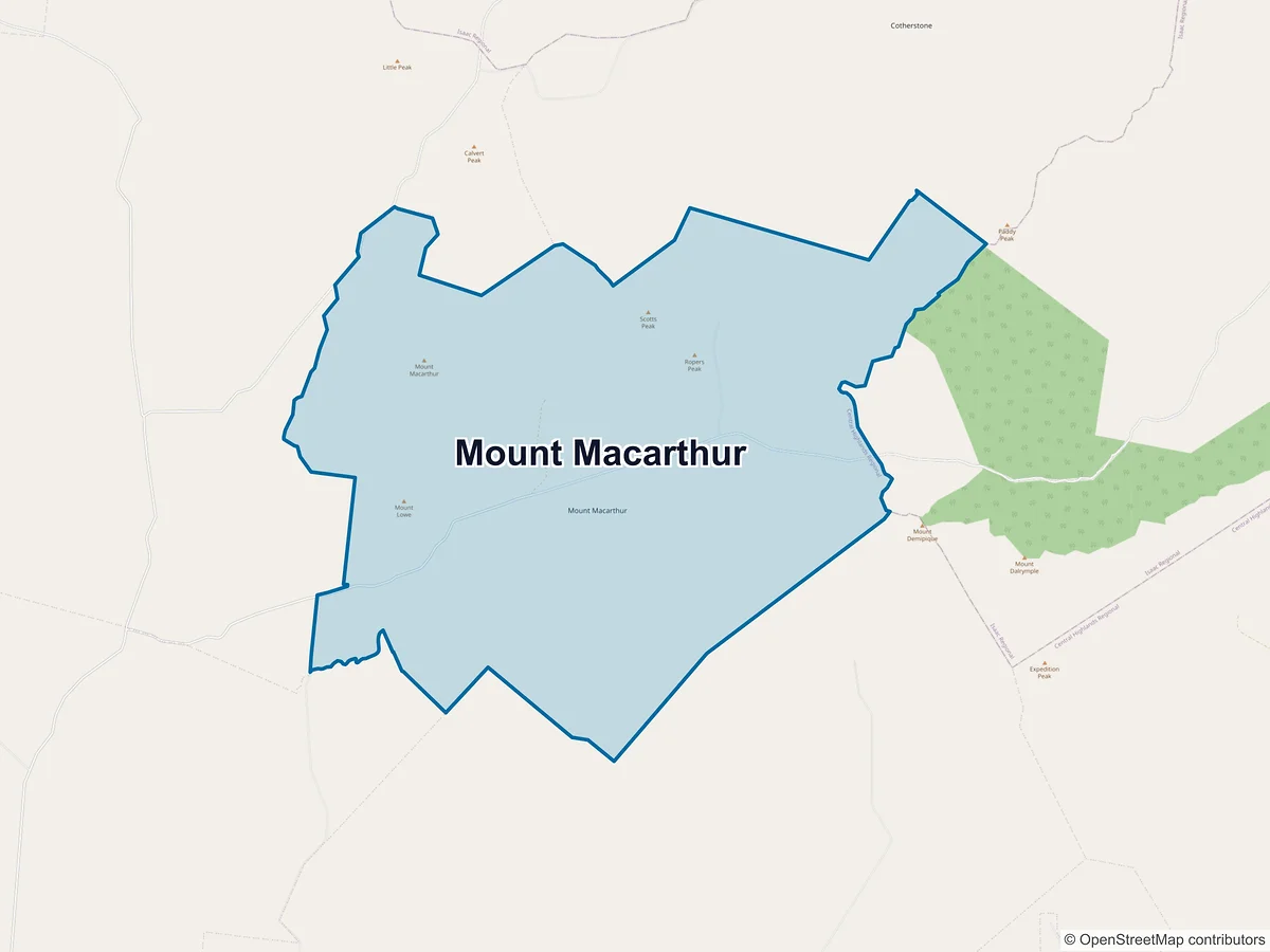 Map of Mount Macarthur, QLD, Australia