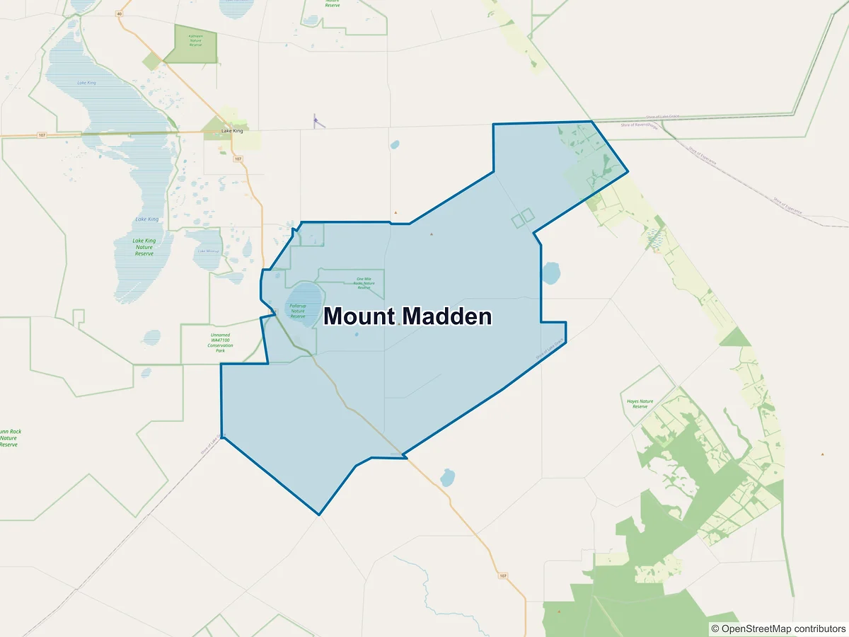Map of Mount Madden, WA, Australia