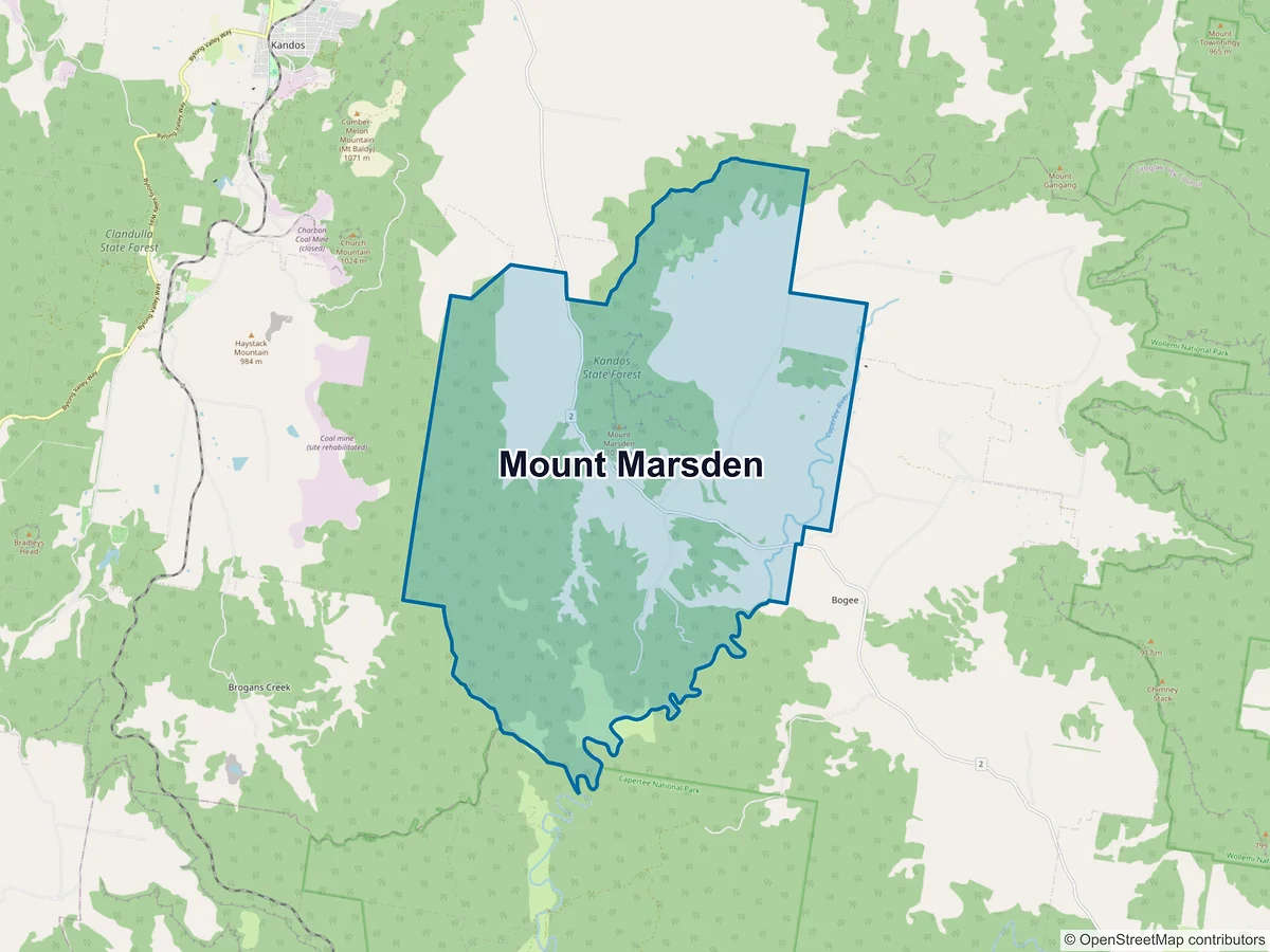 Map of Mount Marsden, NSW, Australia