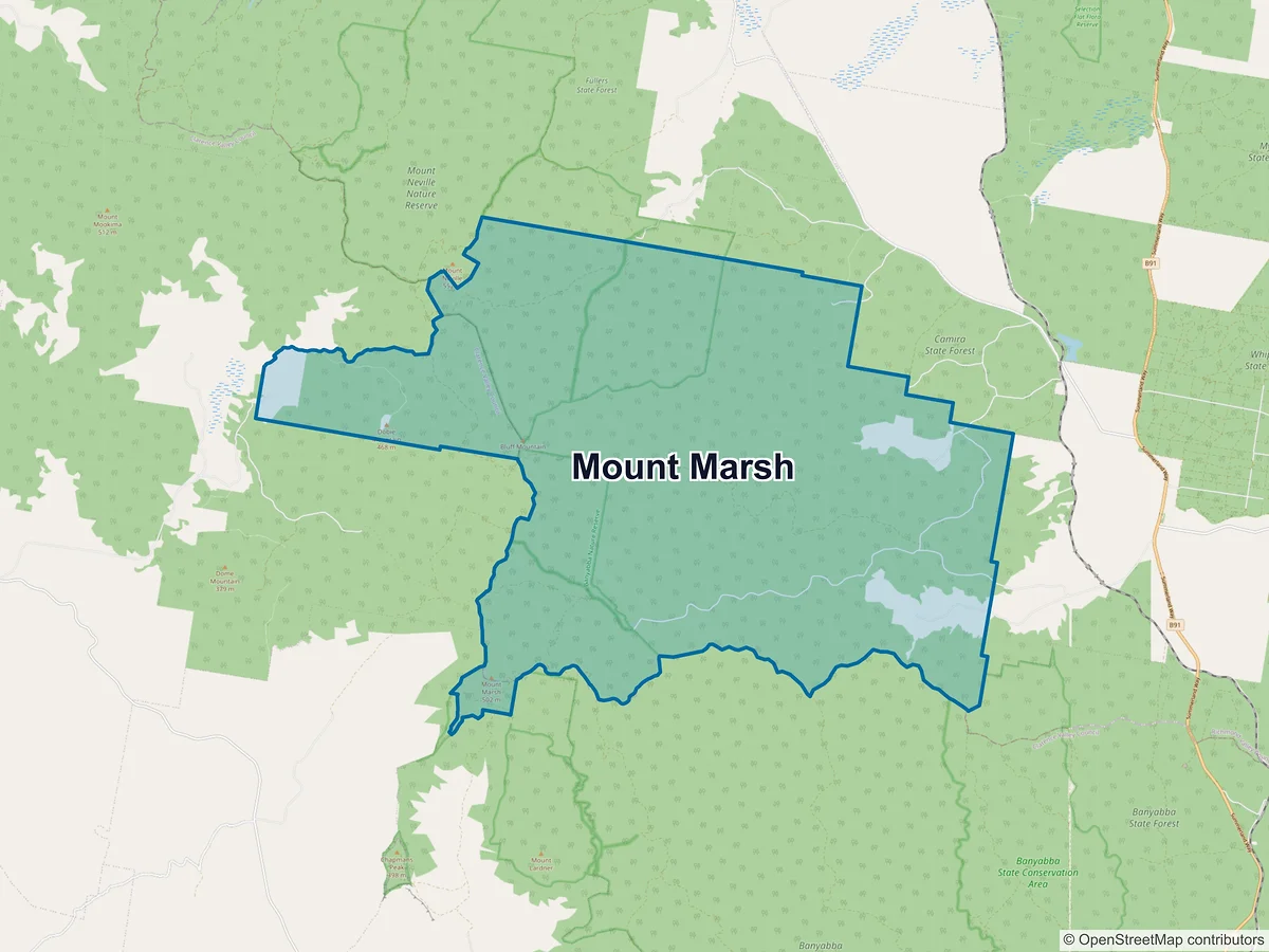 Map of Mount Marsh, NSW, Australia
