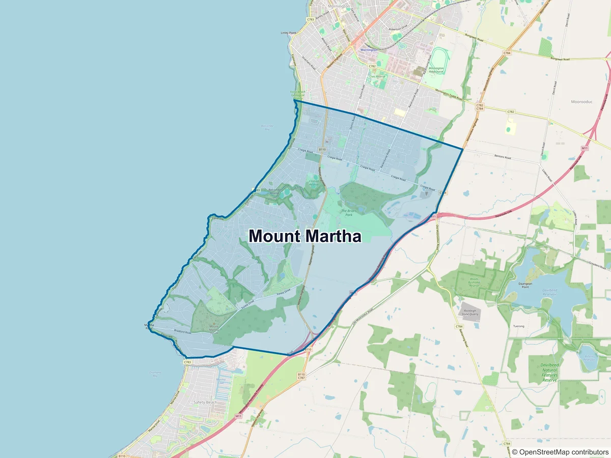 Map of Mount Martha, VIC, Australia