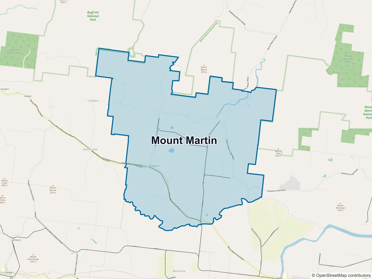 Map of Mount Martin, QLD, Australia