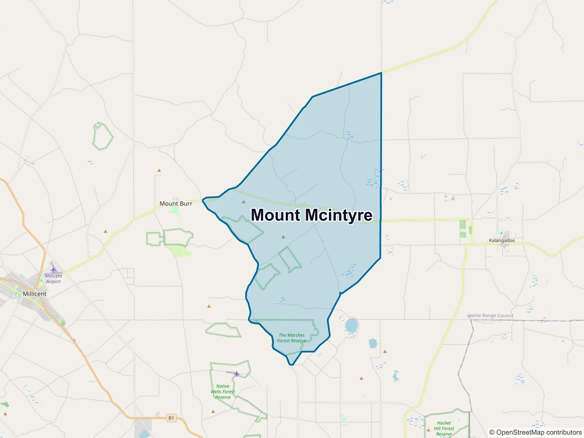 Map of Mount McIntyre, SA, Australia
