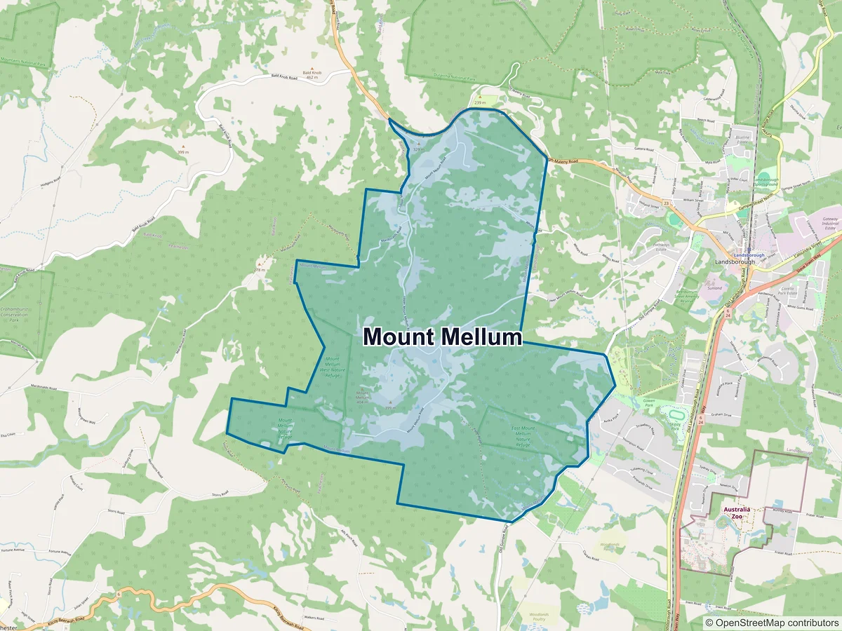 Map of Mount Mellum, QLD, Australia