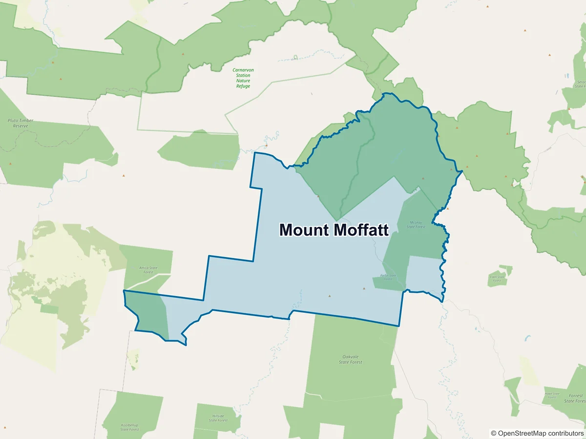 Map of Mount Moffatt, QLD, Australia