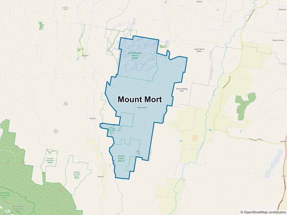 Map of Mount Mort, QLD, Australia