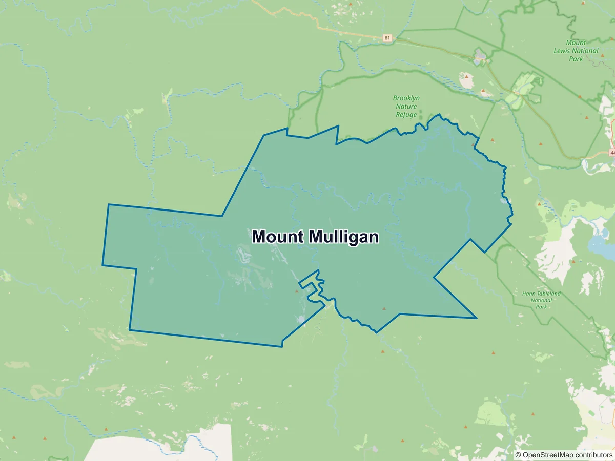 Map of Mount Mulligan, QLD, Australia