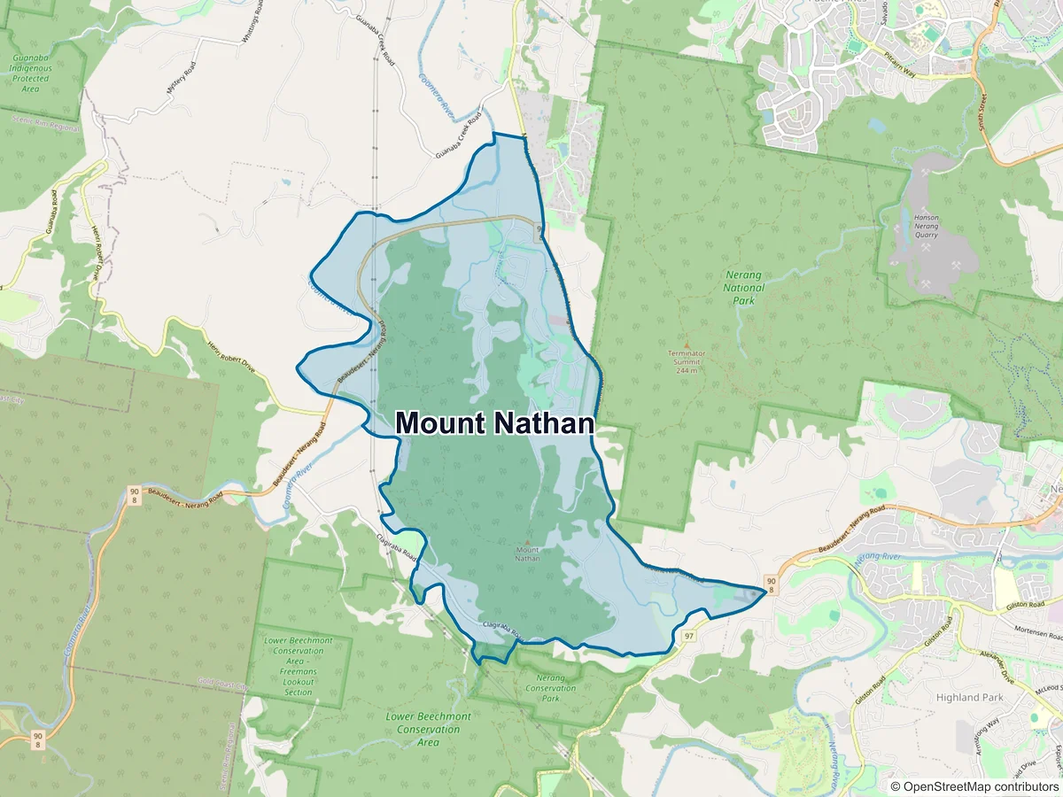 Map of Mount Nathan, QLD, Australia