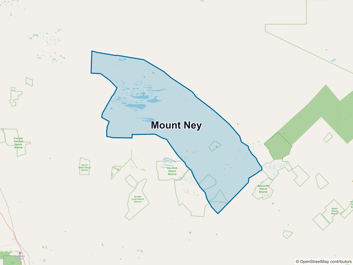 Map of Mount Ney, WA, Australia