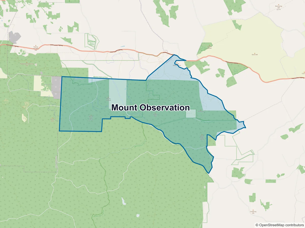 Map of Mount Observation, WA, Australia
