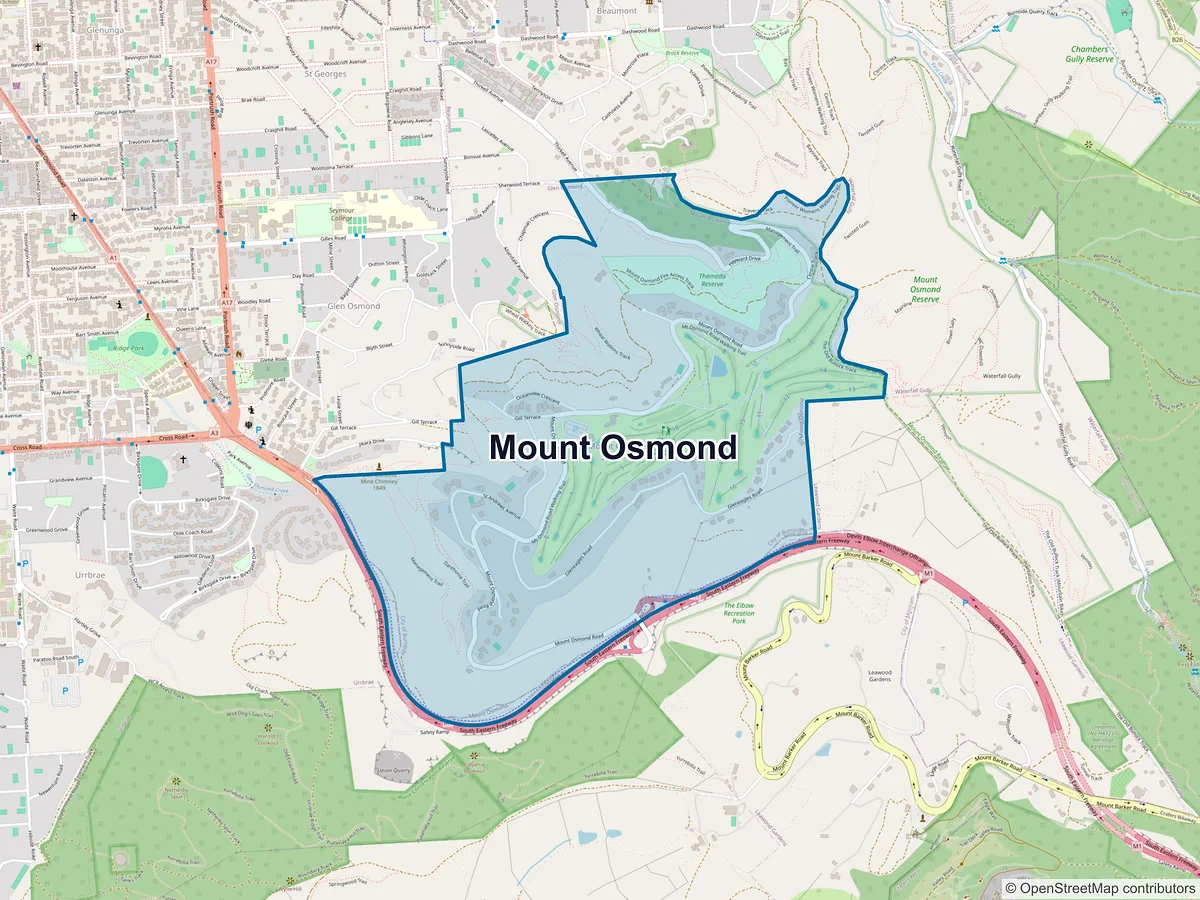 Map of Mount Osmond, SA, Australia