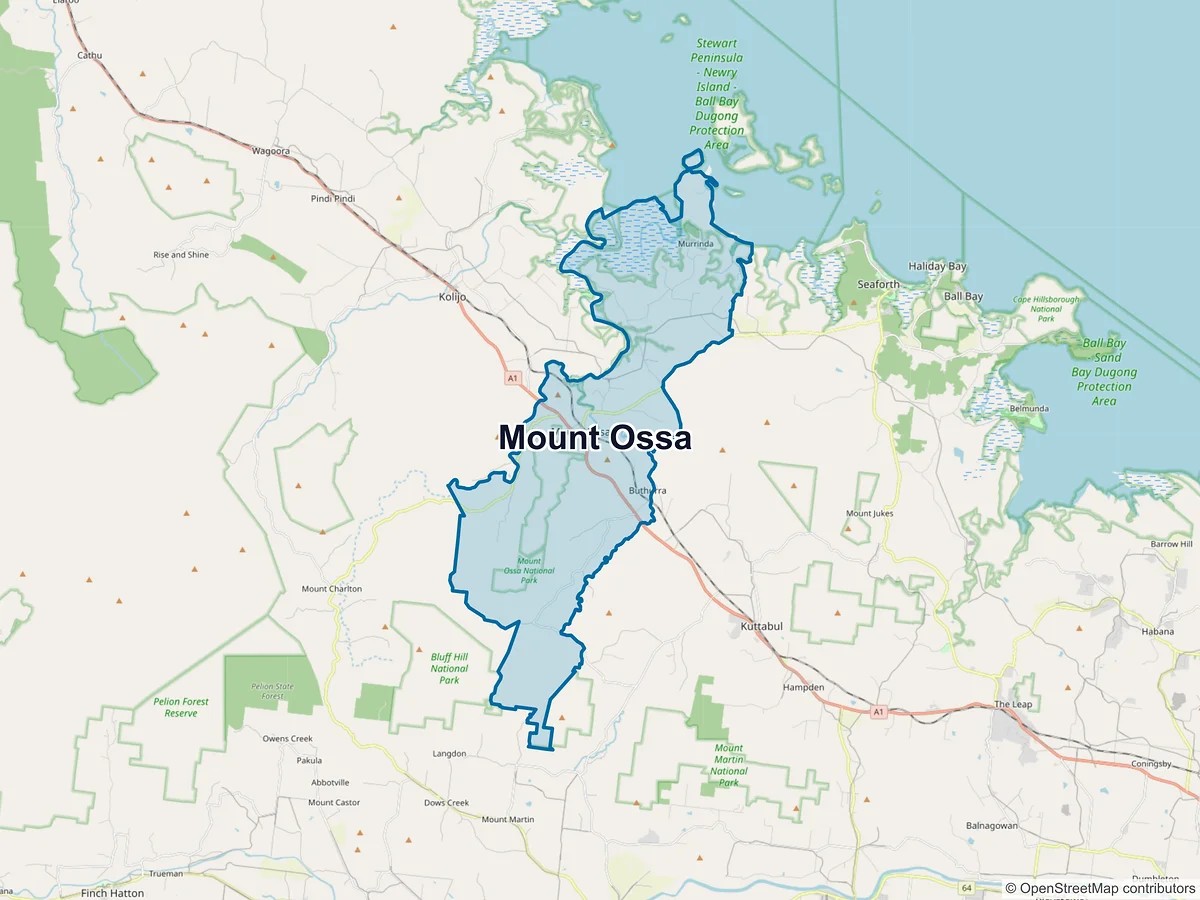 Map of Mount Ossa, QLD, Australia