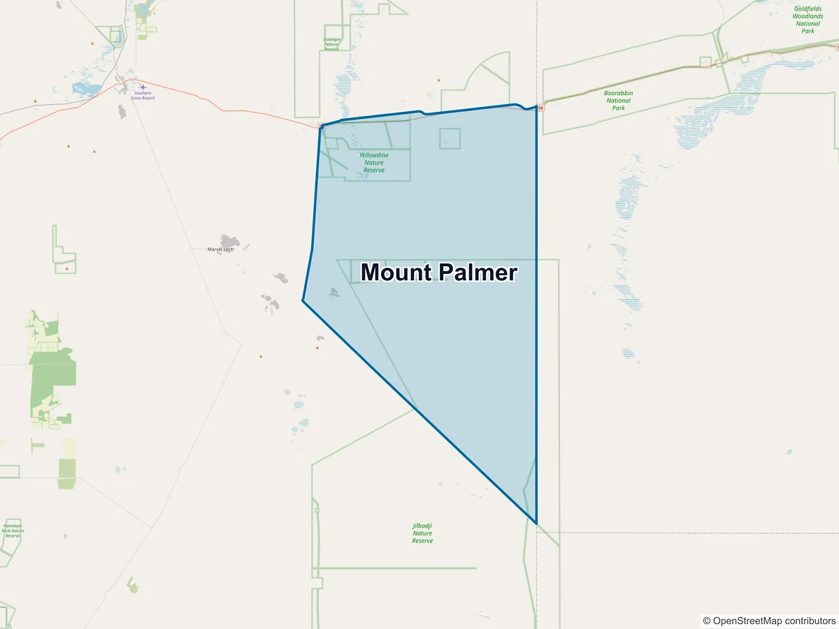 Map of Mount Palmer, WA, Australia