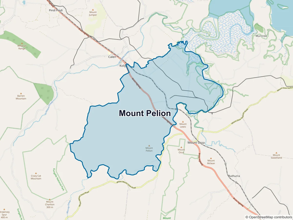 Map of Mount Pelion, QLD, Australia