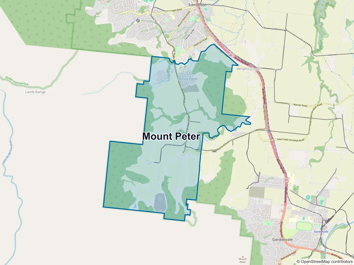 Map of Mount Peter, QLD, Australia