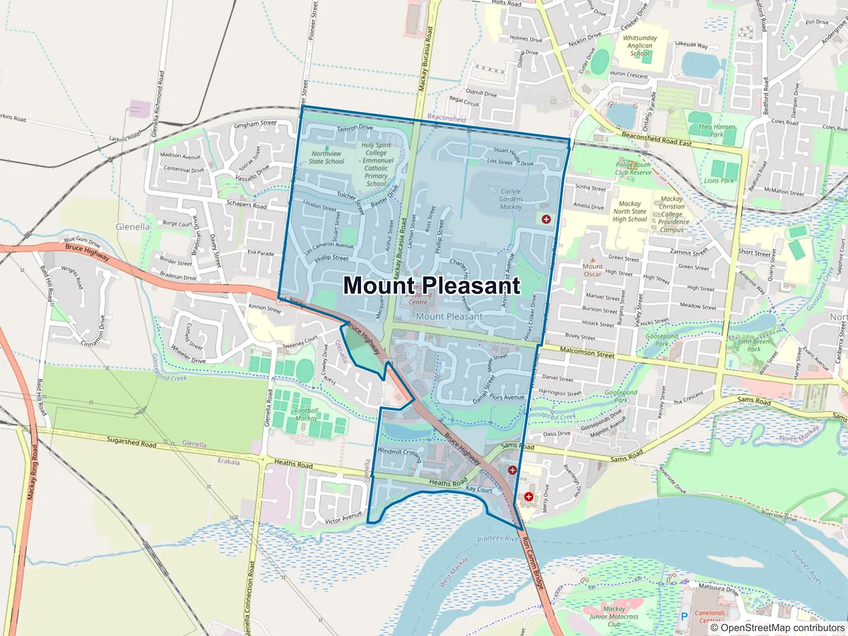 Map of Mount Pleasant, QLD, Australia