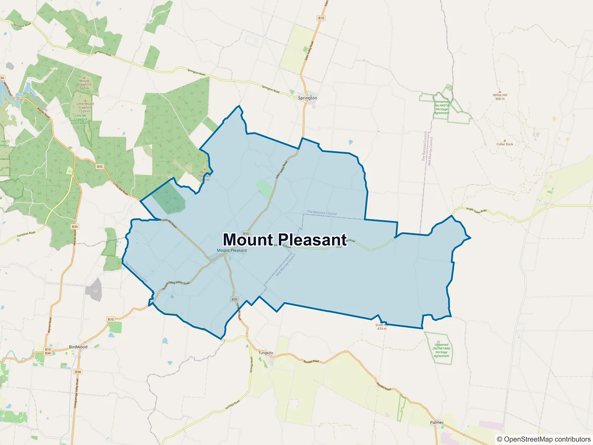 Map of Mount Pleasant, SA, Australia