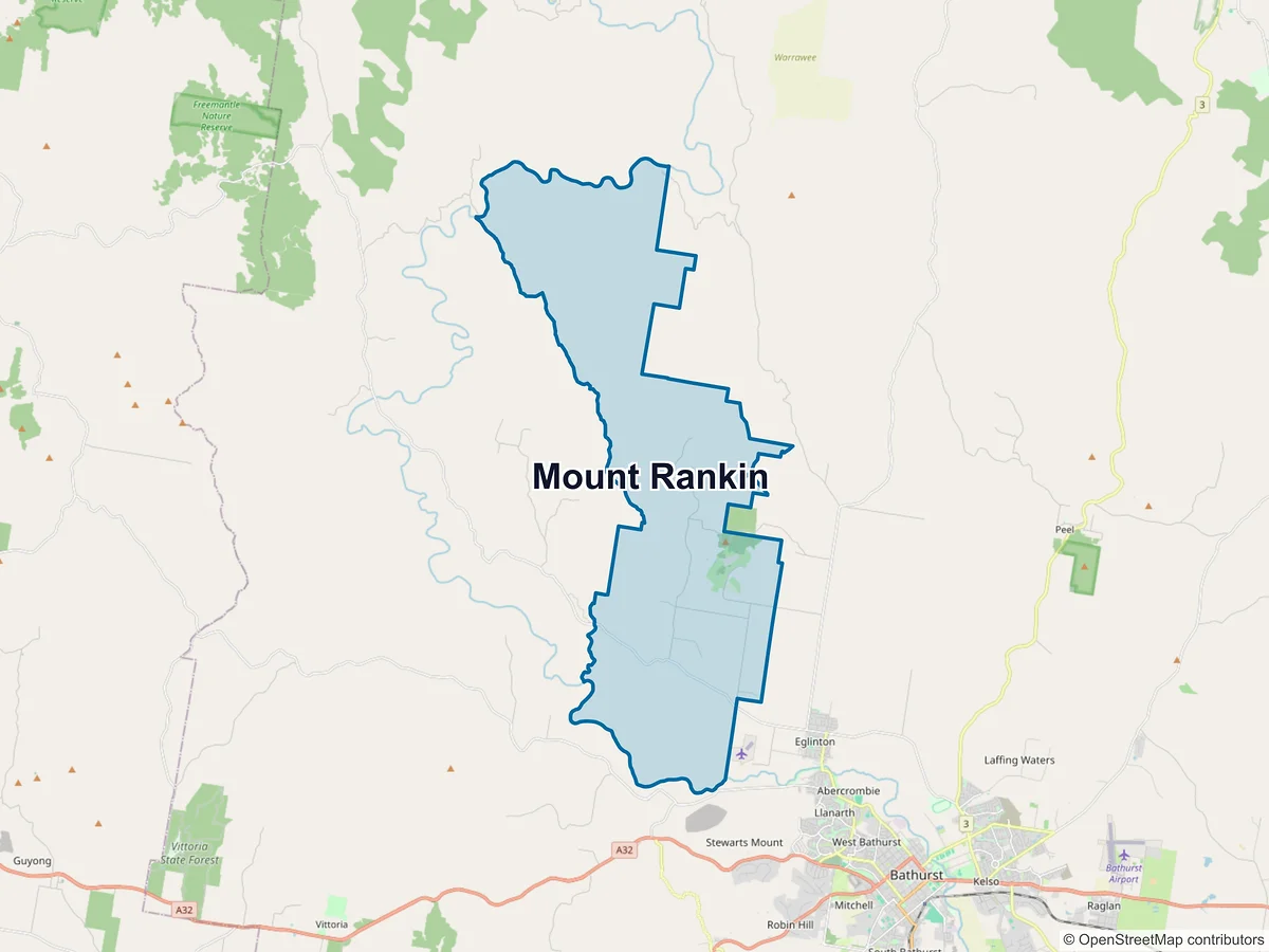 Map of Mount Rankin, NSW, Australia