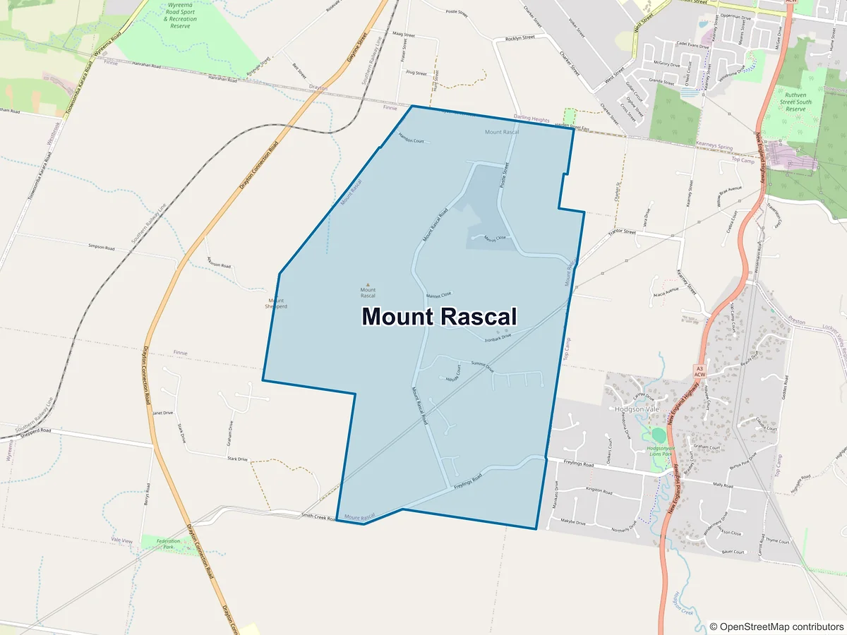 Map of Mount Rascal, QLD, Australia