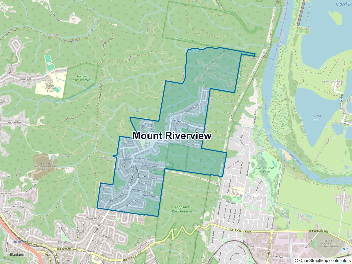 Map of Mount Riverview, NSW, Australia