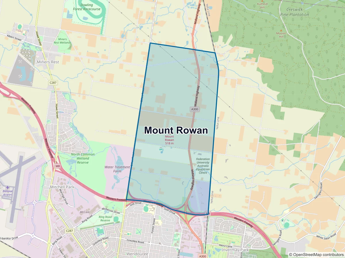 Map of Mount Rowan, VIC, Australia