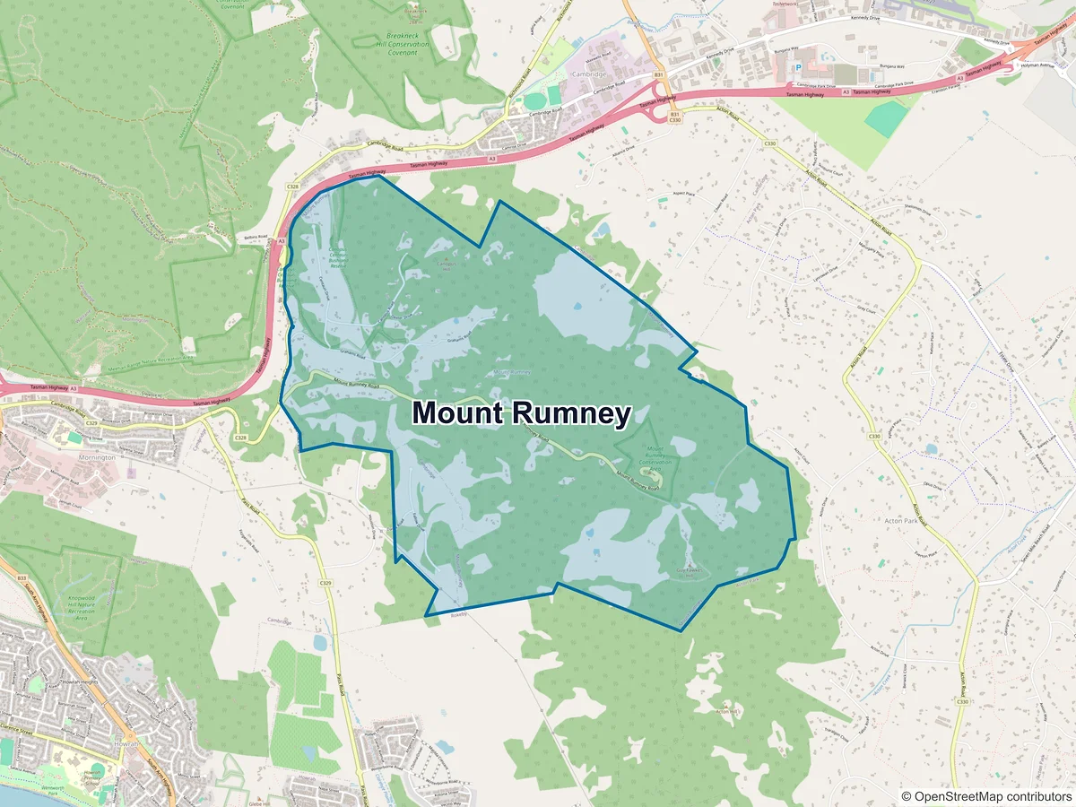 Map of Mount Rumney, TAS, Australia