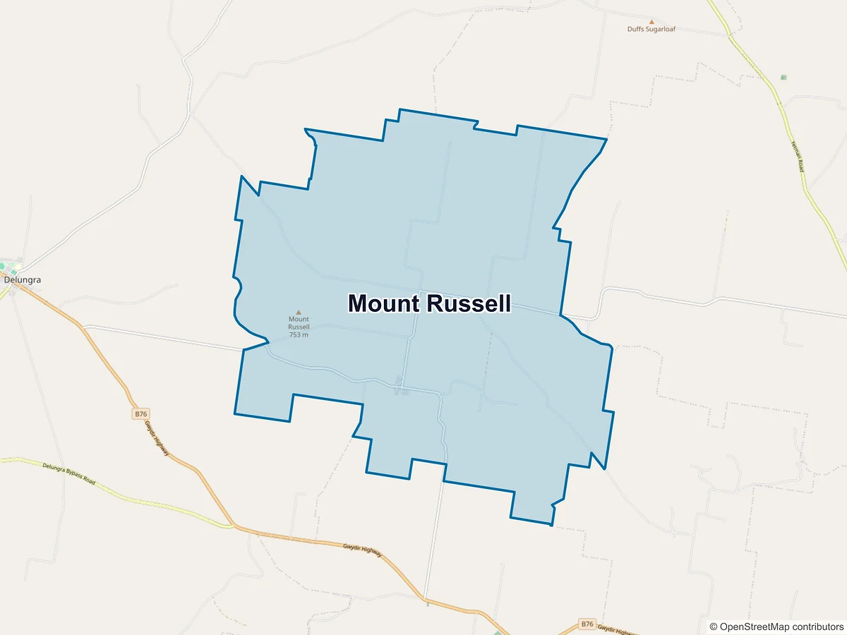 Map of Mount Russell, NSW, Australia