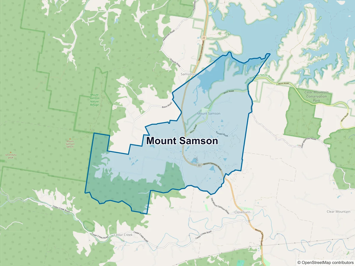 Map of Mount Samson, QLD, Australia