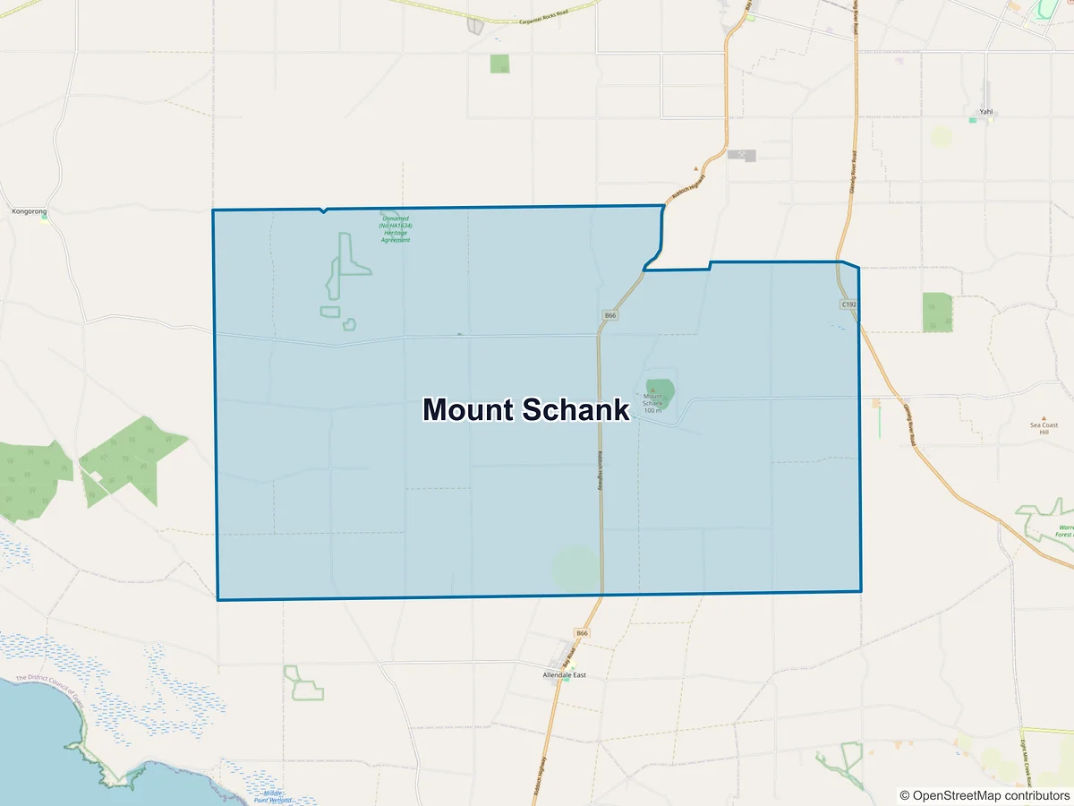 Map of Mount Schank, SA, Australia
