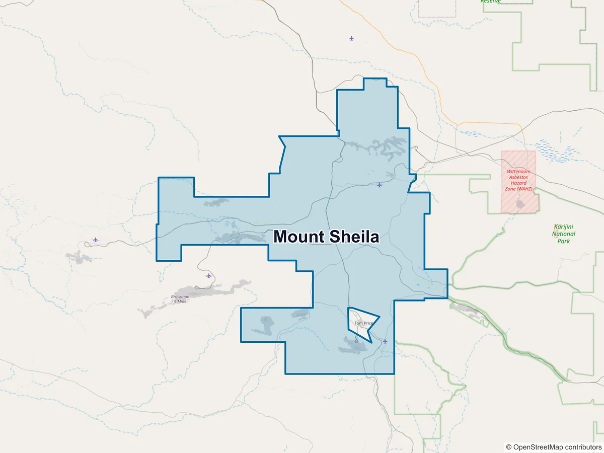 Map of Mount Sheila, WA, Australia