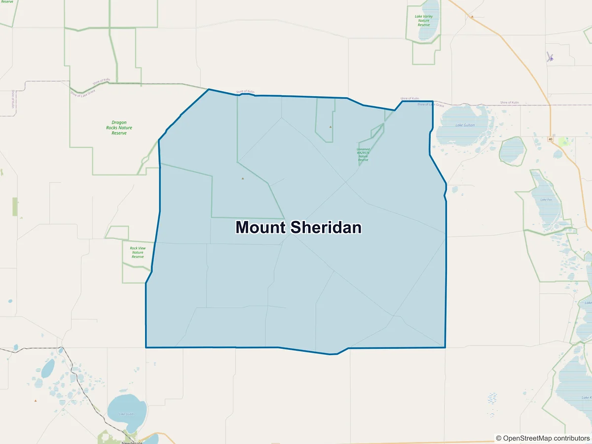 Map of Mount Sheridan, WA, Australia