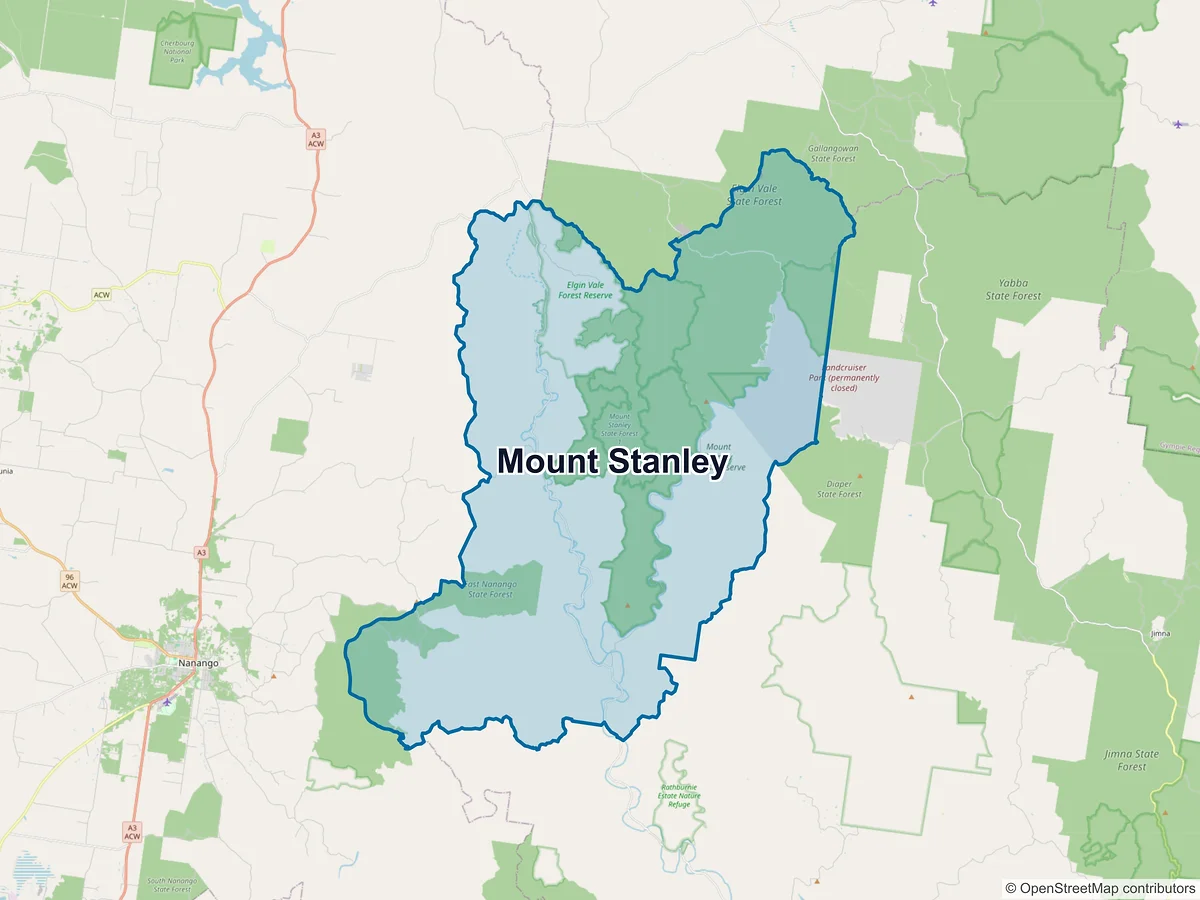 Map of Mount Stanley, QLD, Australia