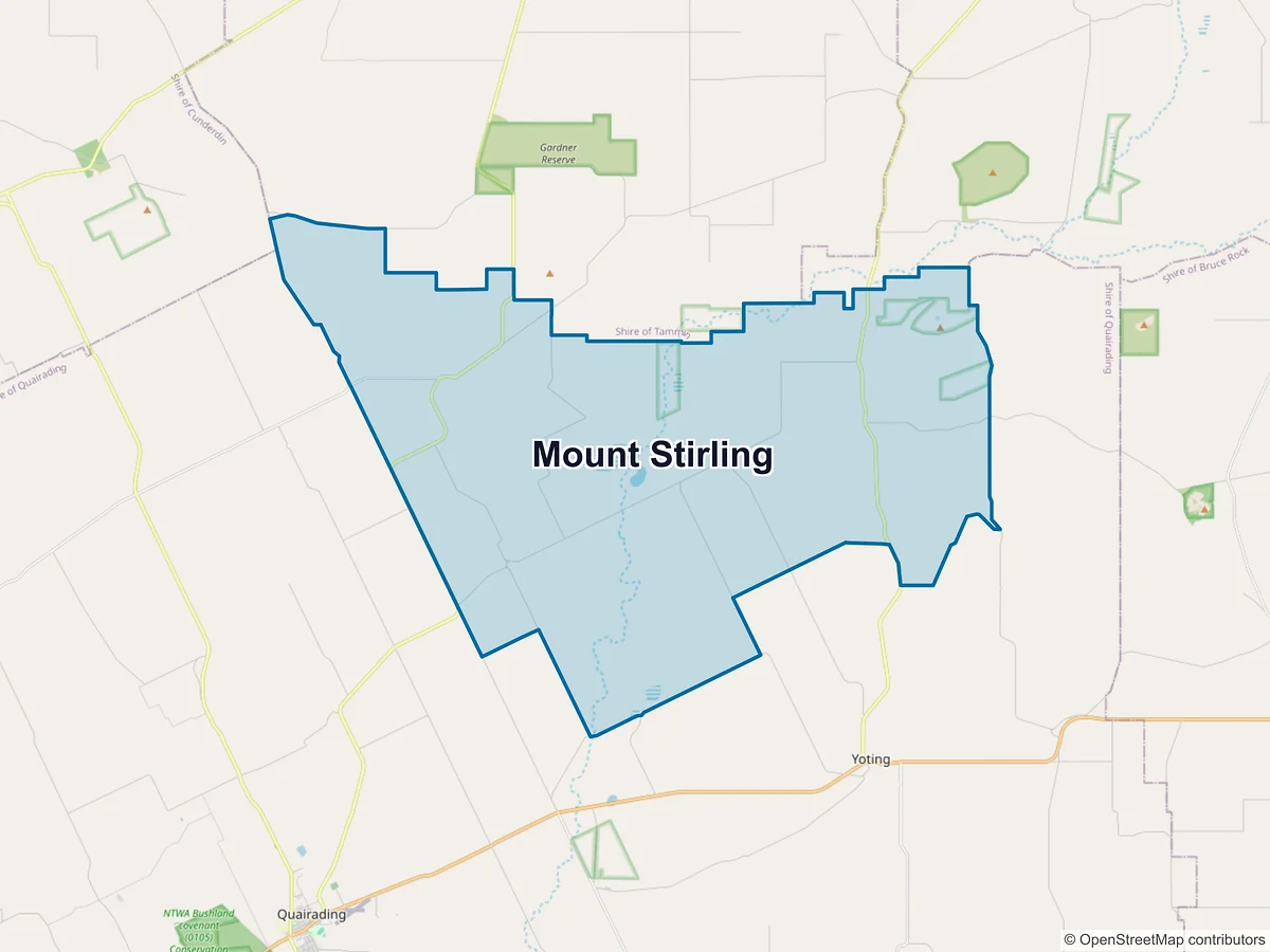 Map of Mount Stirling, WA, Australia