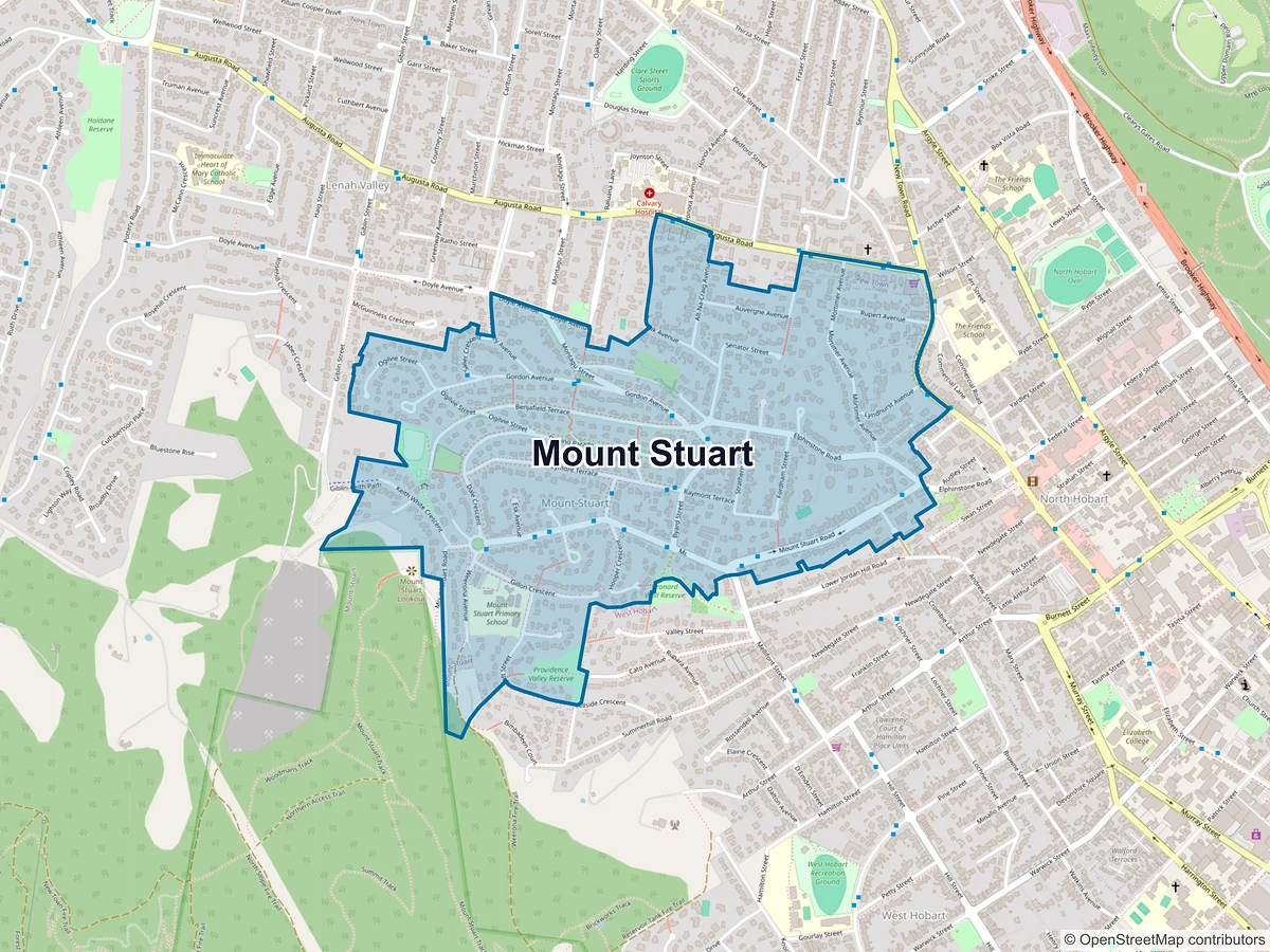 Map of Mount Stuart, TAS, Australia