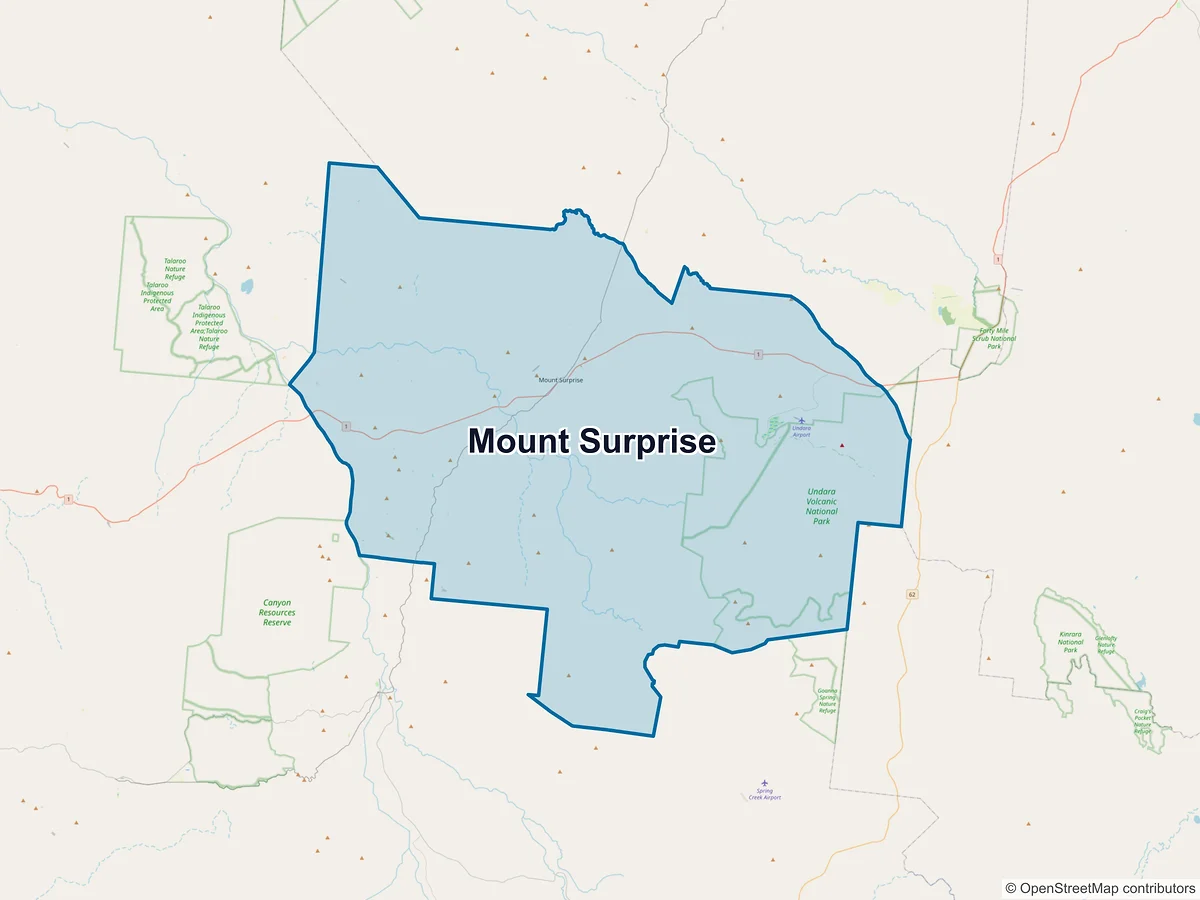 Map of Mount Surprise, QLD, Australia