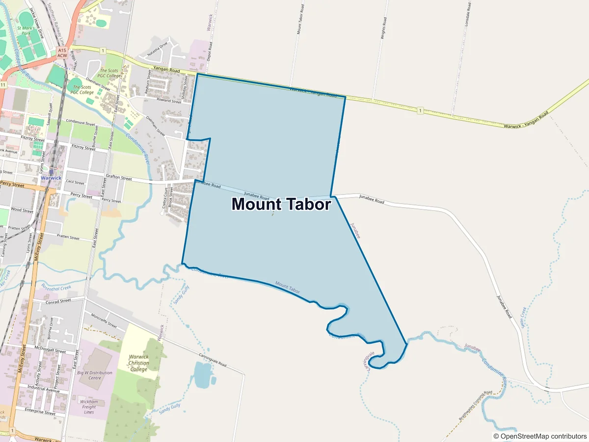 Map of Mount Tabor, QLD, Australia