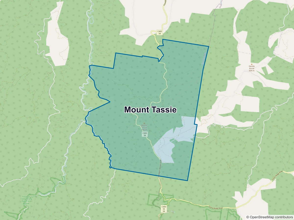 Map of Mount Tassie, VIC, Australia