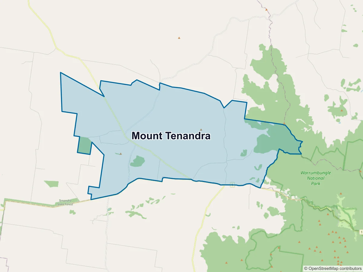 Map of Mount Tenandra, NSW, Australia