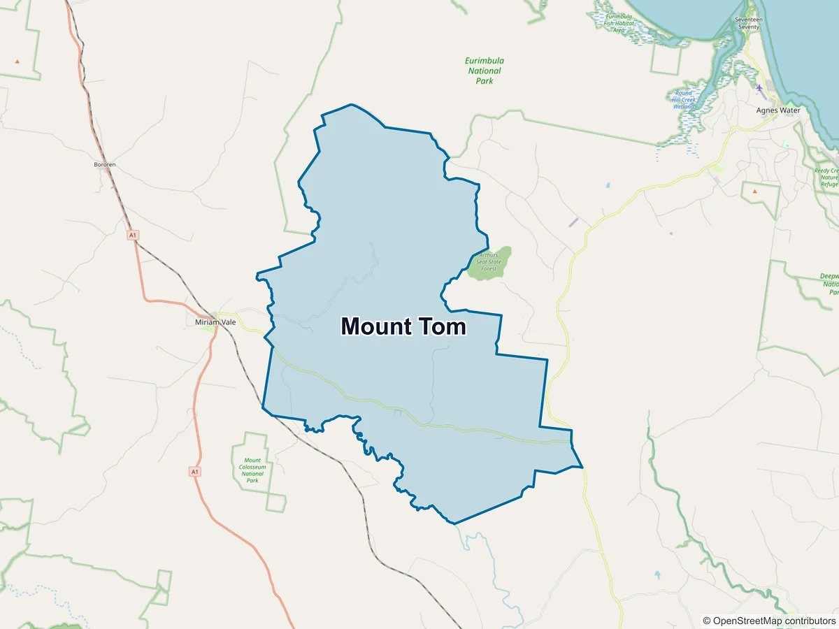 Map of Mount Tom, QLD, Australia