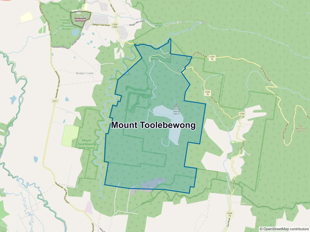 Map of Mount Toolebewong, VIC, Australia