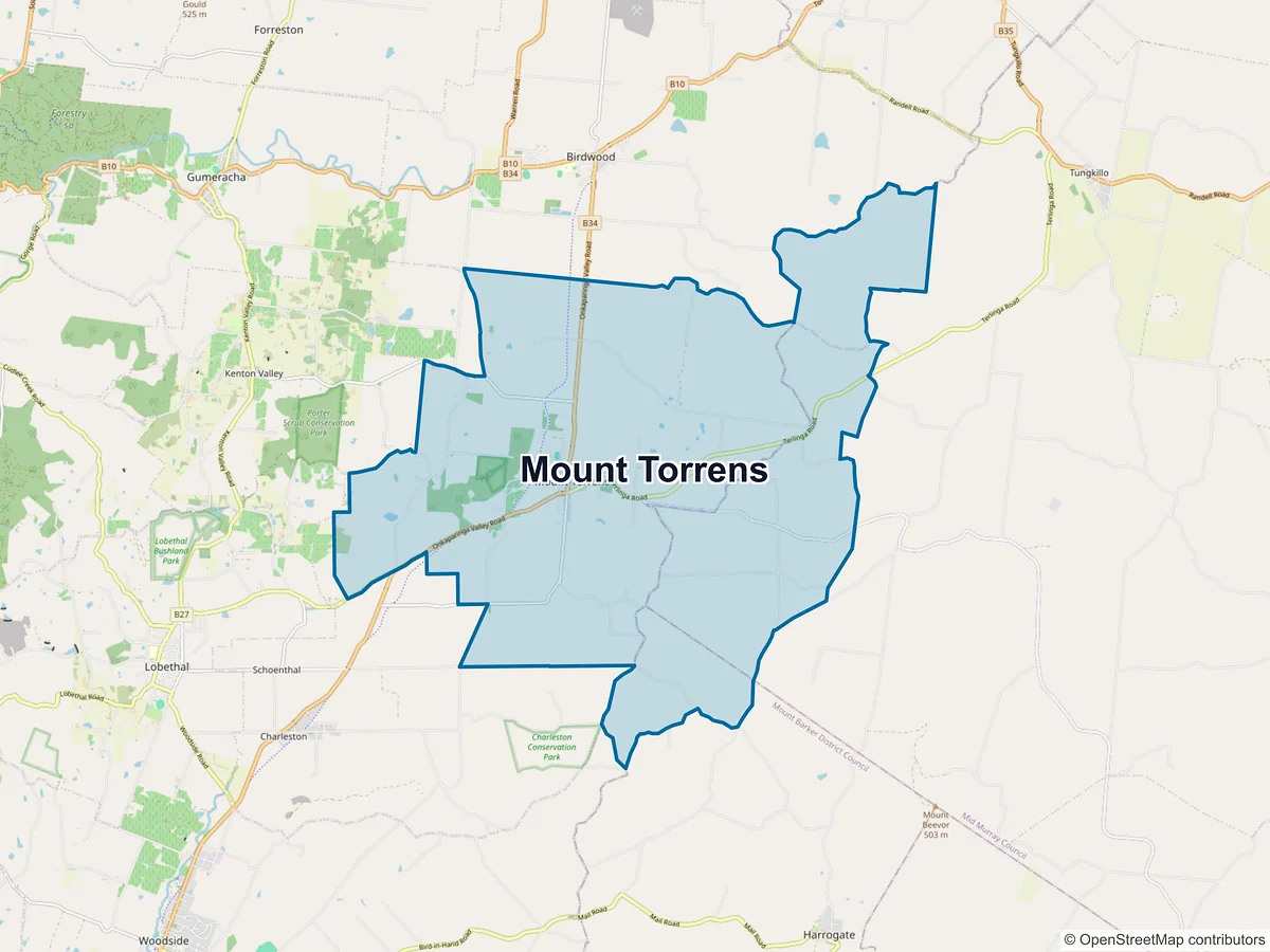 Map of Mount Torrens, SA, Australia