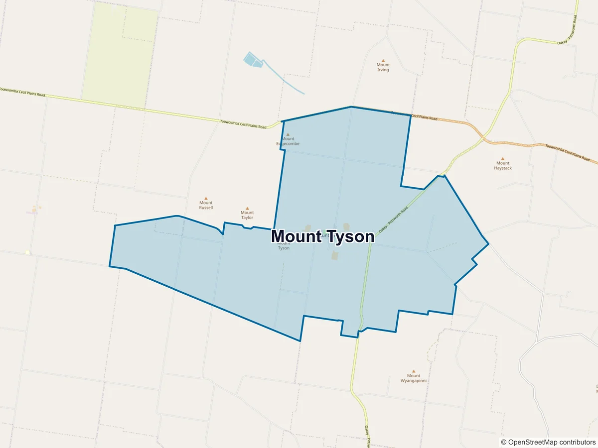 Map of Mount Tyson, QLD, Australia
