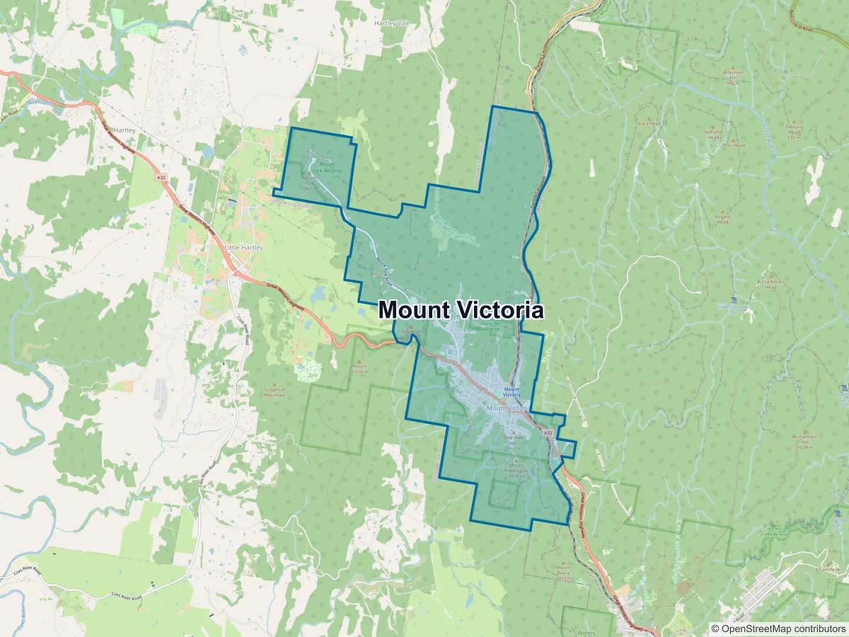 Map of Mount Victoria, NSW, Australia